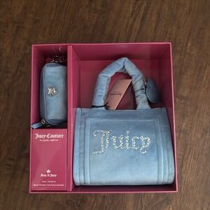 NWT Juicy Couture Top Handle Bag 3 Piece‎ Set Heritage Blue